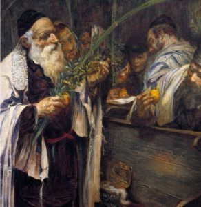 Sukkot In The Synagogue. Leopold Pilichowski (1869-1933). Oil On Canvas.